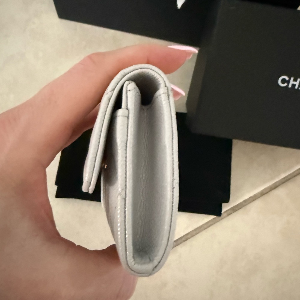 Chanel Gray Gold Quilted Wallet - Picture 2 of 5